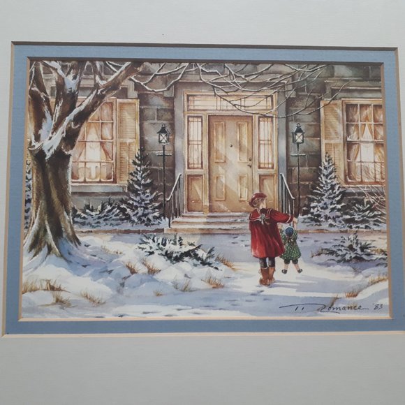 Trisha Romance Girl in Front of "Harrop Homestead" Art Print in Wood Frame - Picture 3 of 6